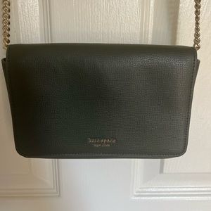 Kate Spade crossbody bag dark green chain strap